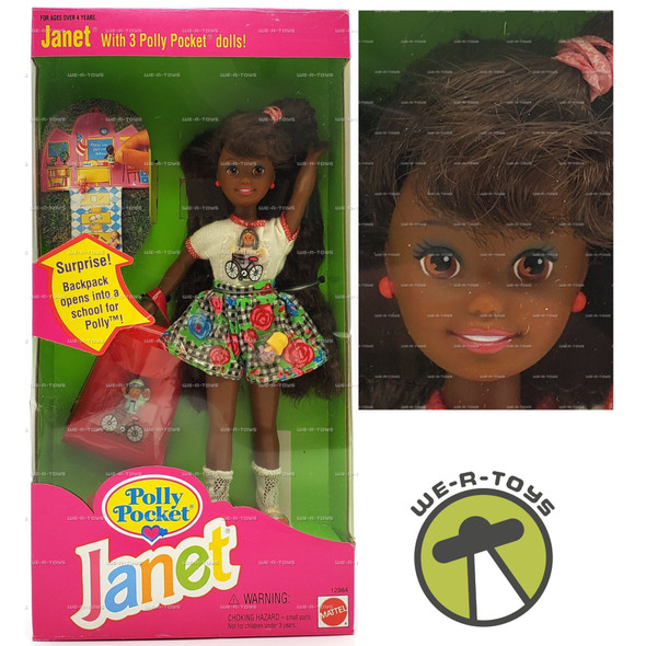 Barbie Polly Pocket Janet Doll with 3 Polly Pocket Dolls 1994 Mattel 12984