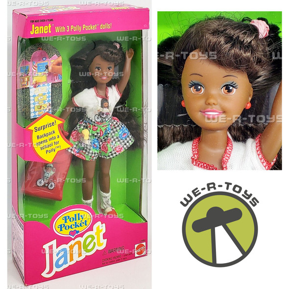 Barbie Polly Pocket Janet Doll with 3 Polly Pocket Dolls AA 1994 Mattel 12984