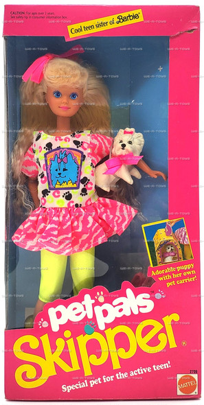 Barbie Pet Pals Skipper Cool Teen Sister of Barbie Doll with Puppy 1991 #2709