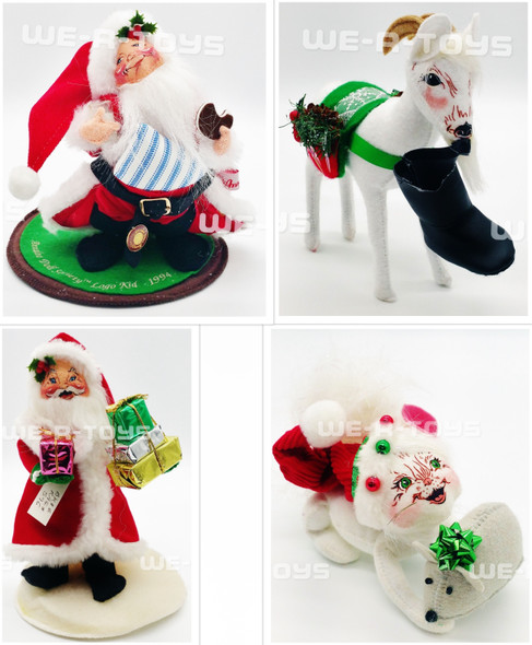 Annalee Lot of 4 Christmas Wired Dolls Santa, Goat, Kitten