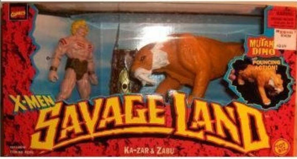 Marvel Comics X-Men Savage Land Ka-zar and Zabu Action Figure Set 1997 Toy Biz