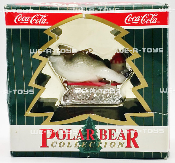 Coca-Cola Polar Bear Collection Sledding Polar Bear Ornament Coke 1996