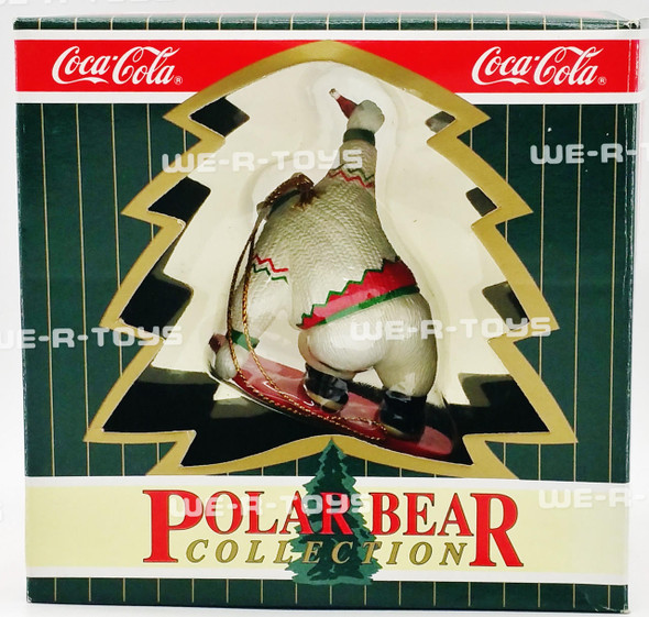 Coca-Cola Polar Bear Collection Snowboarding Polar Bear Ornament Coke 1996