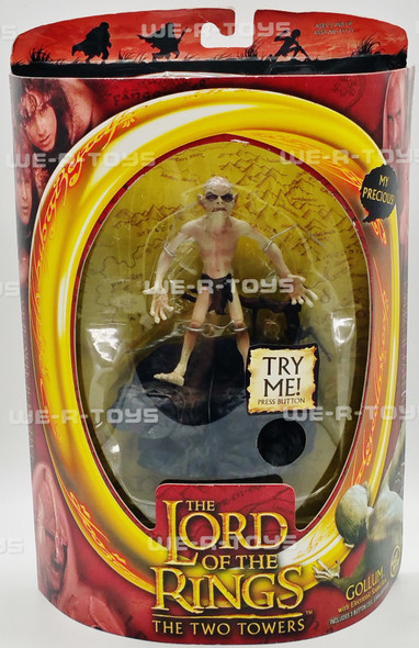 Lord of the Rings Gollum W/ Electronic Sound Base Figure 2003 Toy Biz 81179 NRFP