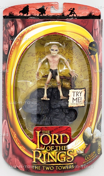 Lord of the Rings Gollum W/ Electronic Sound Base Figure 2003 Toy Biz 81179 NRFP
