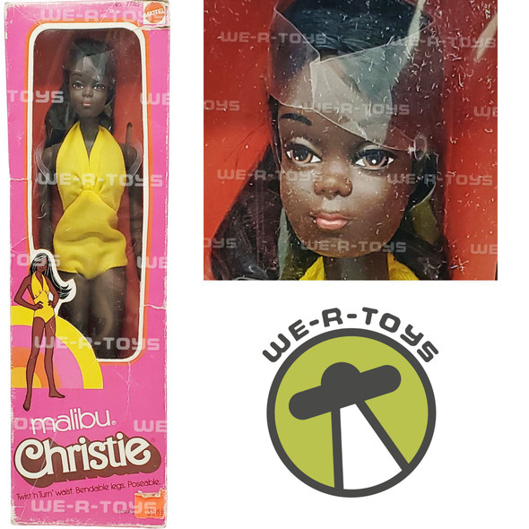 Barbie Malibu Christie Doll African American 1975 Mattel No. 7745 Yellow NRFB