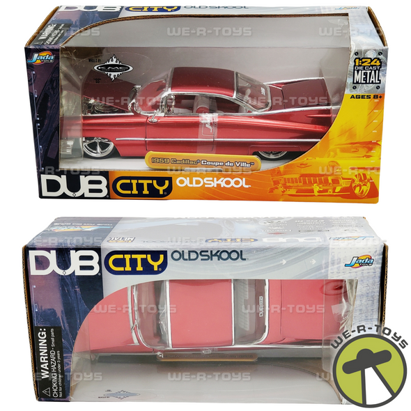 Dub City Old Skool 1959 Cadillac Coupe de Ville Vehicle Red Jada Toys 2004 NRFB