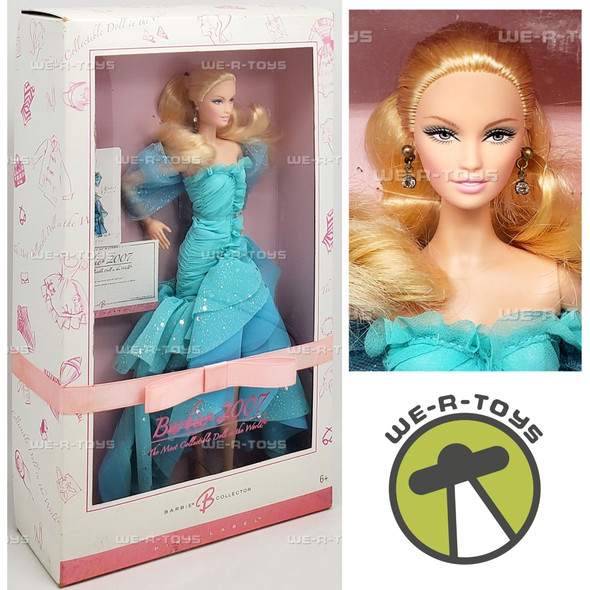 Barbie 2007 Pink Label Teal Dress Doll 2006 Mattel K8667 NEW