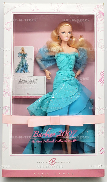 Barbie 2007 Pink Label Teal Dress Doll 2006 Mattel K8667 NEW
