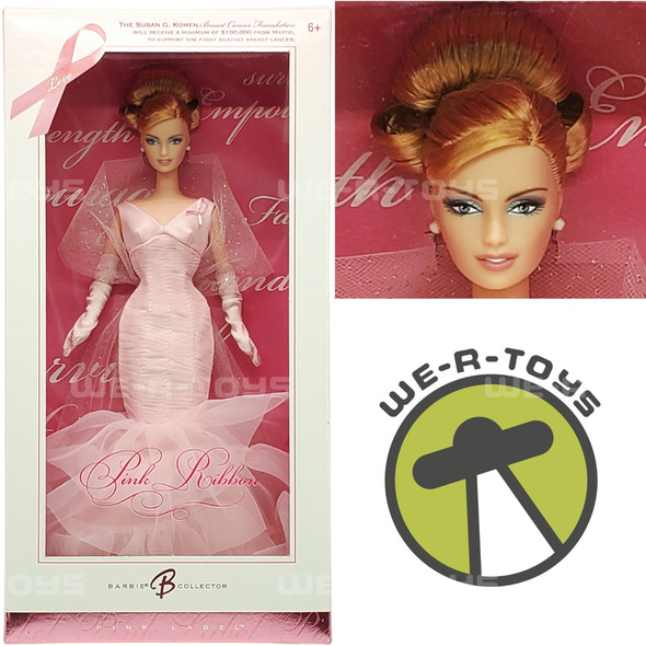 Barbie Collector Pink Ribbon Barbie Doll Pink Label 2006 Mattel J0932