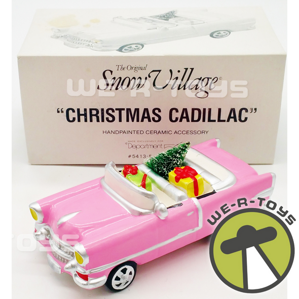 The Original Snow Village Christmas Cadillac Ceramic Statue Department 56 NEW