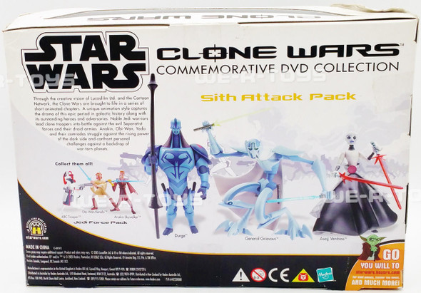 Star Wars Clone Wars Sith Attack Pack Figures Cartoon Network Hasbro 2005 NRFB