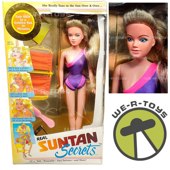 Real Suntan Secrets Breezy Doll In Purple & Pink Swimsuit 1988 Creata NRFB