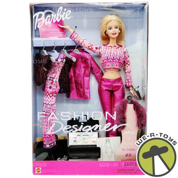 Barbie Fashion Designer Doll Mix and Match 23 Outfits 2000 Mattel 29399 NEW