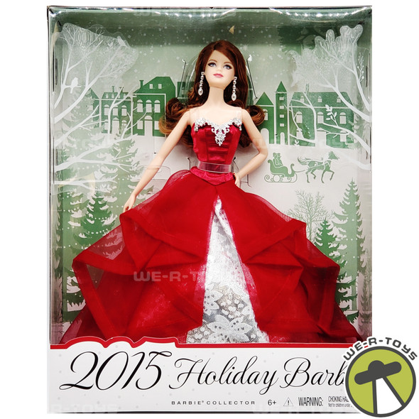 2015 Holiday Barbie Doll Auburn Hair No. CHT00 Mattel NRFB