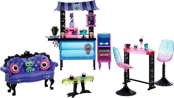 Monster High ?Monster High The Coffin Bean Playset, Cafe with Two Pets, Gift Set