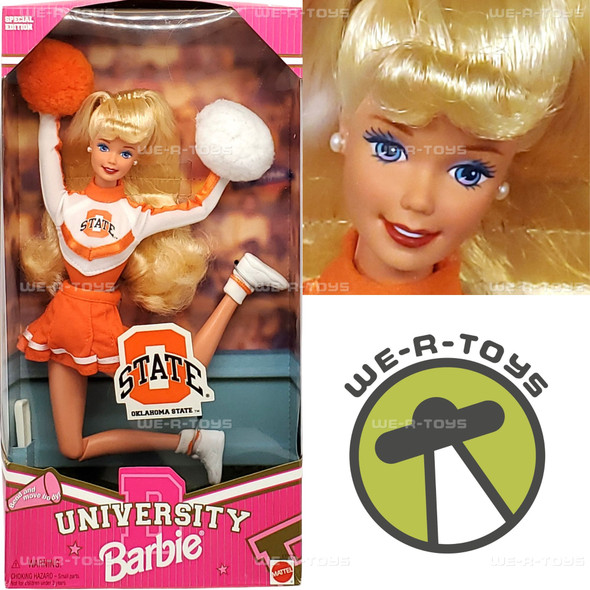 University Barbie Oklahoma State Cheerleader Doll 1997 Mattel 17752