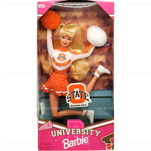 University Barbie Oklahoma State Cheerleader Doll 1997 Mattel 17752
