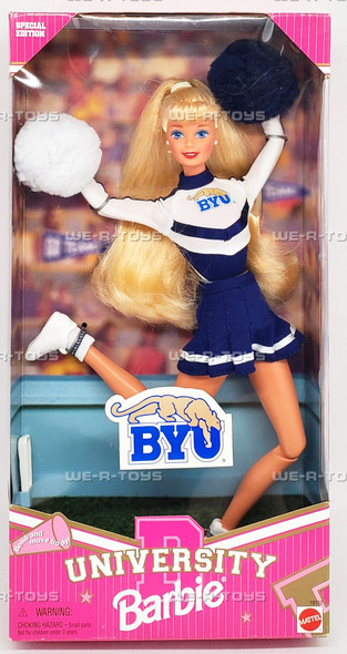 University Barbie Brigham Young University Cheerleader Doll 1996 Mattel 19152
