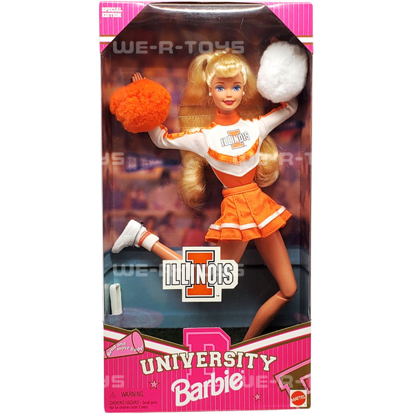 University of Illinois Cheerleader Barbie Doll Special Edition 1997 Mattel 17755