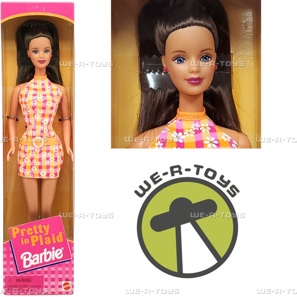 Pretty in Plaid Barbie Doll Brunette 1998 Mattel 20668