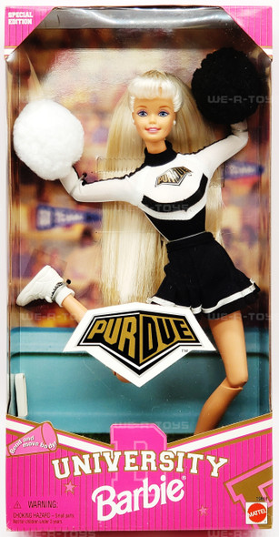 Purdue University Cheerleader Barbie Doll 1996 Mattel No. 19868 NRFB