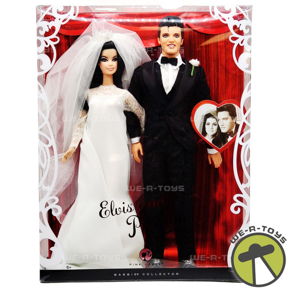 Elvis and Priscilla Barbie Doll and Elvis Wedding Day Gift Set Pink Label 2008