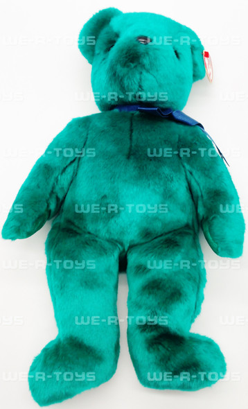 Ty Beanie Buddy Teddy Old-Face Teal Bear Plush Toy 2000 With Tag NEW