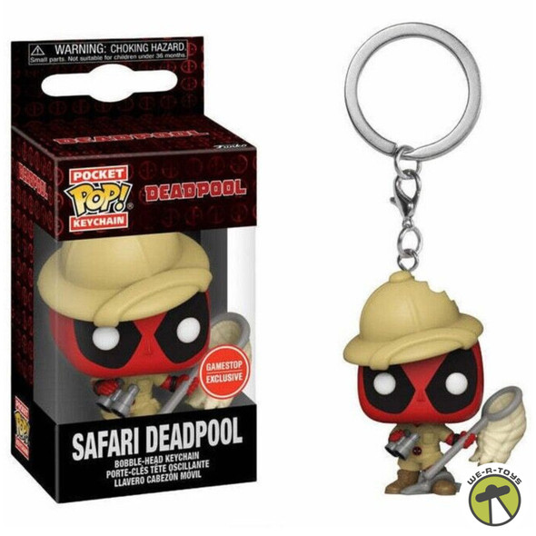 Funko Pocket Pop! Safari Deadpool Bobble-Head Keychain GameStop Exclusive 2021