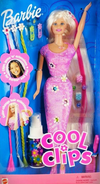 Barbie Cool Clips Doll with Color Change Hair Extensions 1999 Mattel 26425