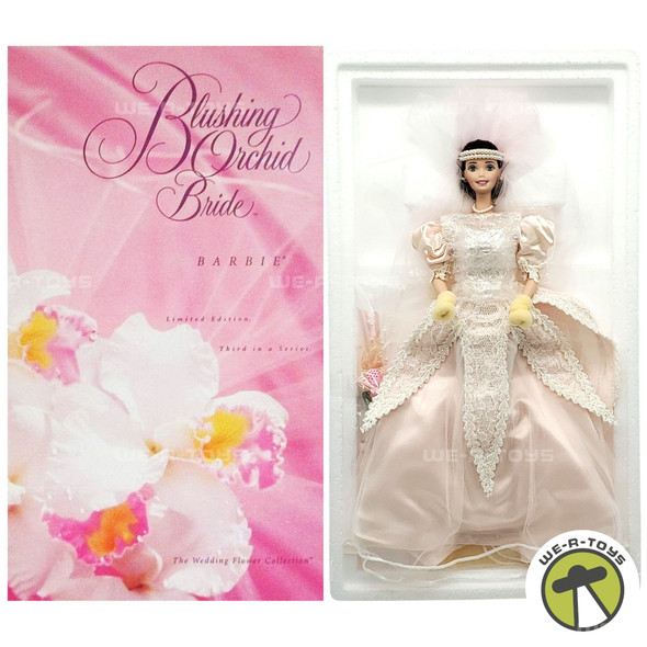 Blushing Orchid Bride Barbie Porcelain Doll The Wedding Flower Collection Mattel