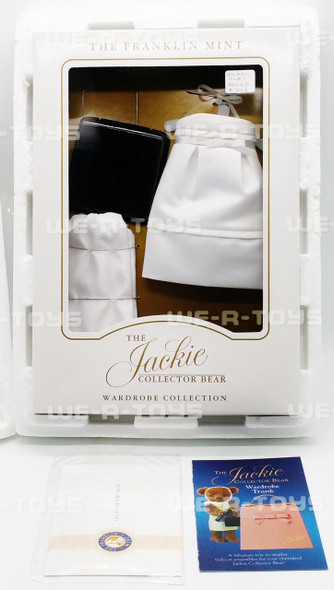 Franklin Mint The Jackie Bear Wardrobe India State Visit White Satin Gown Ensemble Fashion NEW