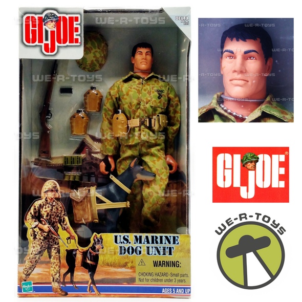 GI Joe U.S. Marine Dog Unit 12" Action Figure with Accessories 1999 Hasbro 81607