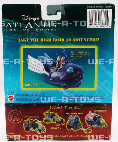 Disney's Atlantis the Lost Empire Kida's Ketak Vehicle Mattel 2000 #88059 NRFP