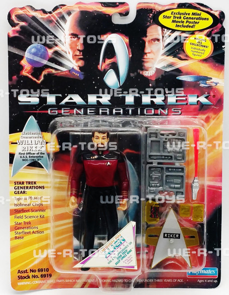 Star Trek Generations William Riker Action Figure Playmates 1994 No. 6919 NRFP