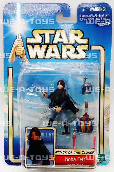 Figurines Star Wars Hasbro - 4 Blisters Dont Palpatine, Skywalker, Boba Fett - Année 2002 - Épisode II