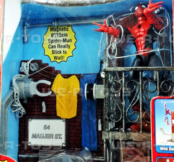 Marvel Spider-Man 6" Action Figure Alleyway Playset 2002 Toy Biz #70056 NRFB