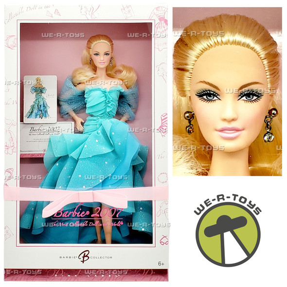 Barbie 2007 The Most Collectible Doll In The World Pink Label Blue Gown