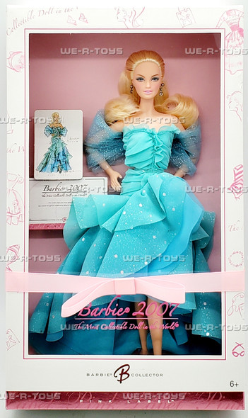 Barbie 2007 The Most Collectible Doll In The World Pink Label Blue Gown