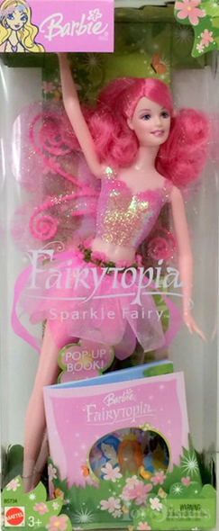 Barbie Fairytopia Pink Sparkle Fairy Doll with Pop-Up Book 2003 Mattel B5734