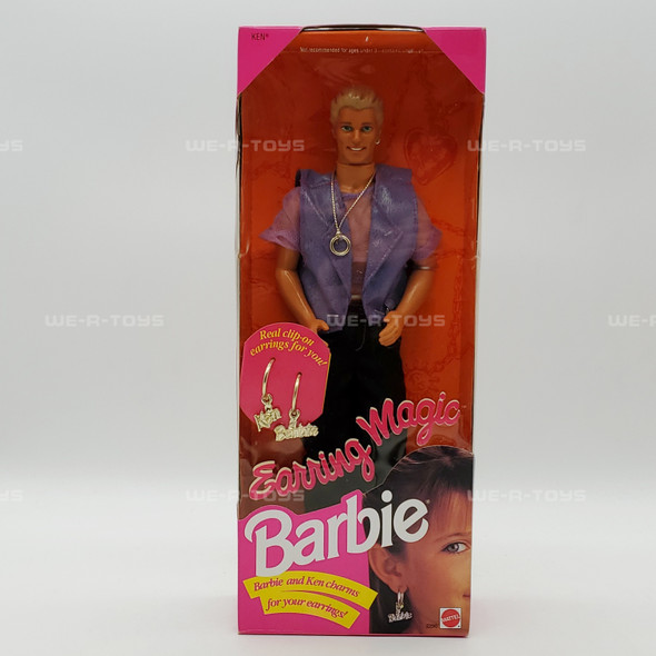 Barbie Earring Magic Ken Doll Including Clip-On Earrings 1992 Mattel 2290