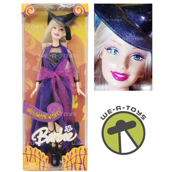 Barbie Halloween Wishes Doll Purple Witch 2005 Mattel G8539 NEW