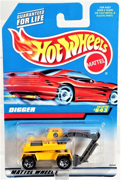 Hot Wheels Die Cast Yellow Digger 1997 Collector #643 Mattel 95544