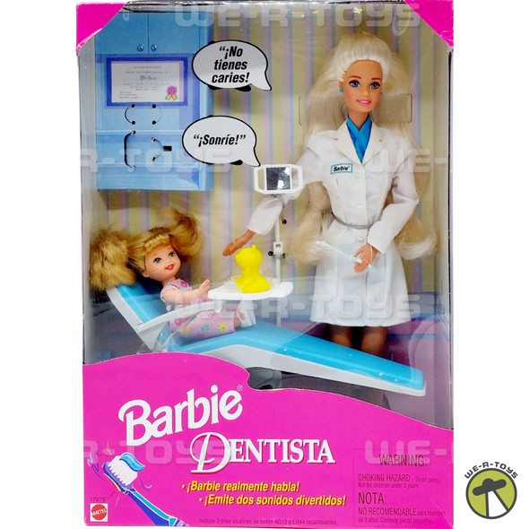 Barbie Dentista Spanish Speaking Doll with Kelly Doll Patient 1997 Mattel NRFB