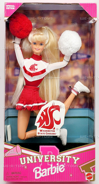 University Barbie Doll Washington State Cougars 1996 Mattel 19869