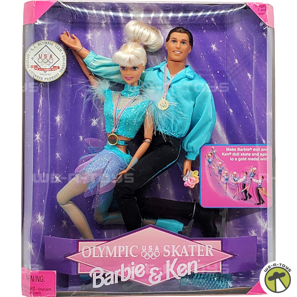 Olympic Skater Barbie & Ken Gift Set Nagano Japan1998 Mattel 18726 