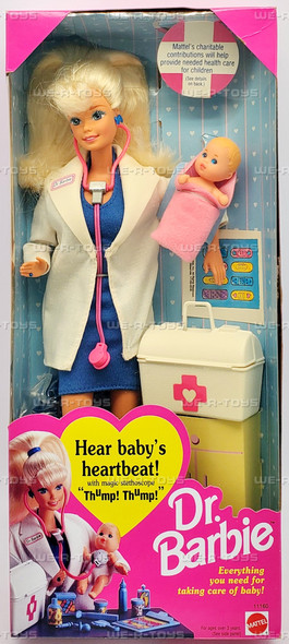 Dr. Barbie Doll with Blonde Blue Eyes Baby 1993 Mattel 11160