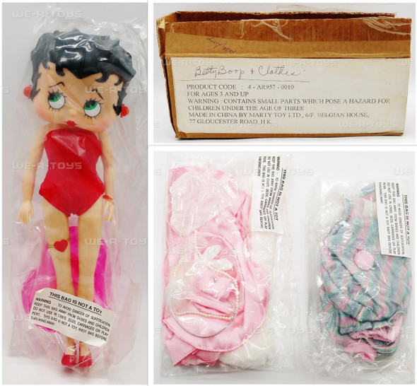 Betty Boop 12" Doll With 2 Outfits Marty Toy 1986 NEW
