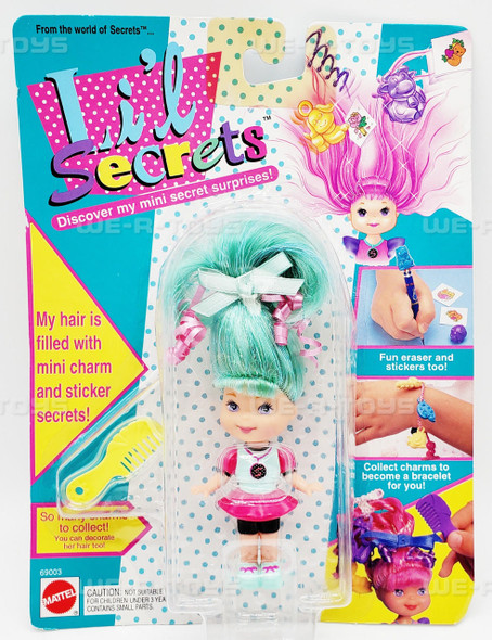 Li'l Secrets Teal & Pink Doll Mattel 1993 #69003 NEW