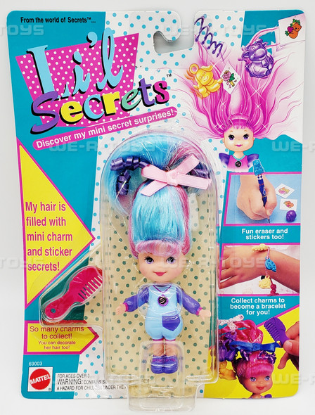 Li'l Secrets Blue & Pink Hair Doll Mattel 1993 #69003 NEW